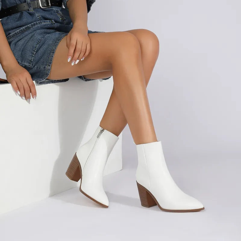 Sofia | Women’s High-Heel Side-Zip Chunky Martin Boots – Stylish & Trendy