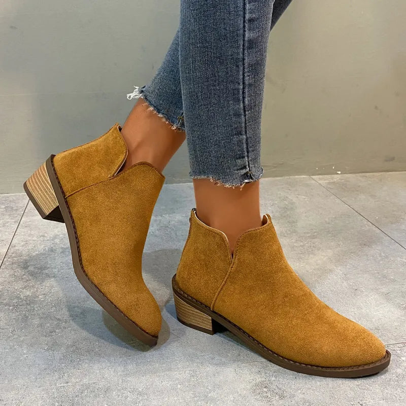 Ivy | Women’s Pointed Ankle Boots – Fashion Plus Size Martin Boots