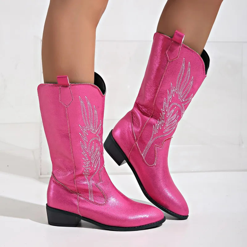 Sarah | Women’s Summer Retro Pointed Toe Mid-Calf Boots
