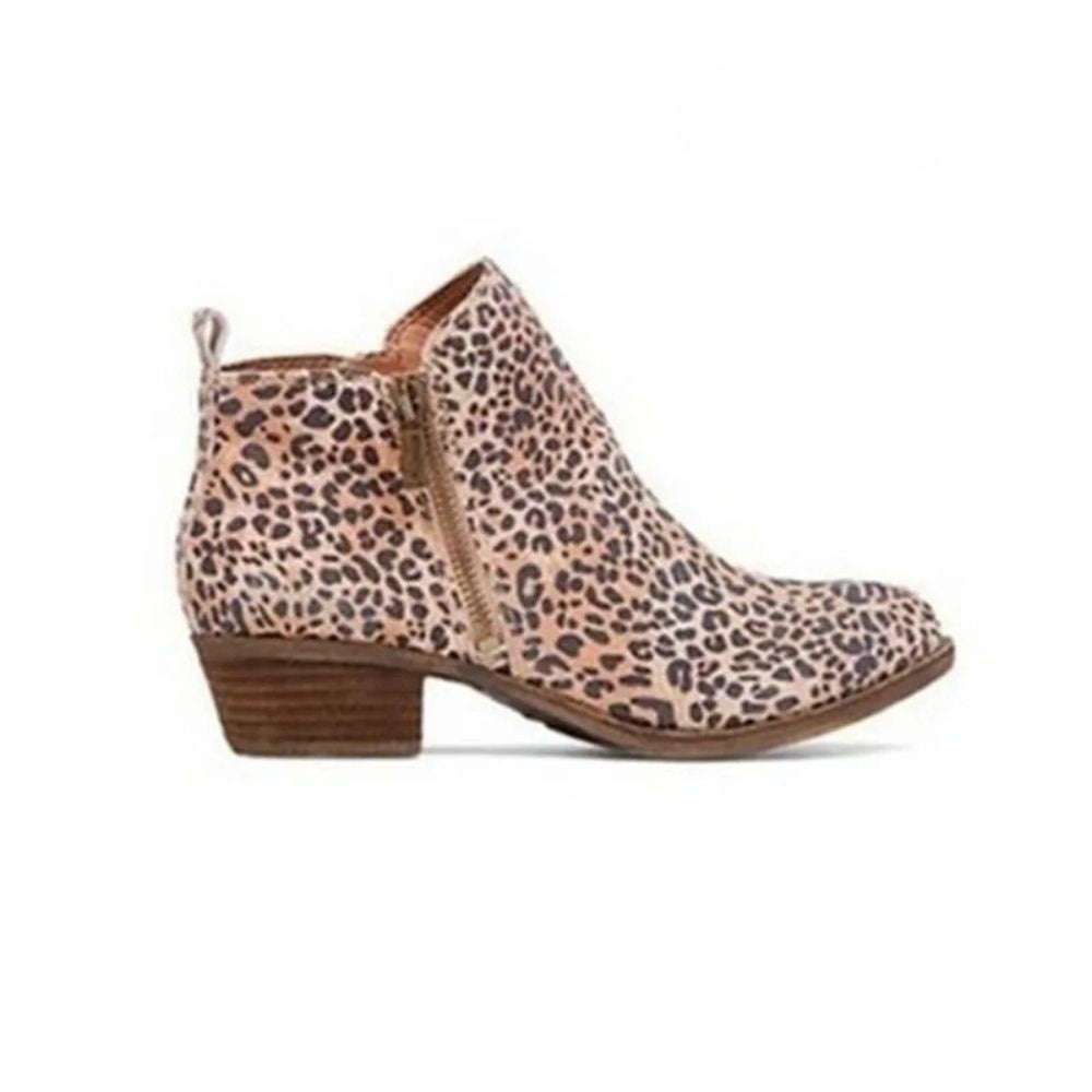 Elowen | Women’s Leopard Low Heel Boots