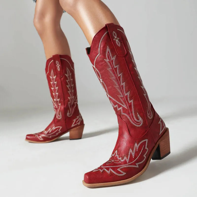 April | Women’s Summer Embroidered Knee-High Boots