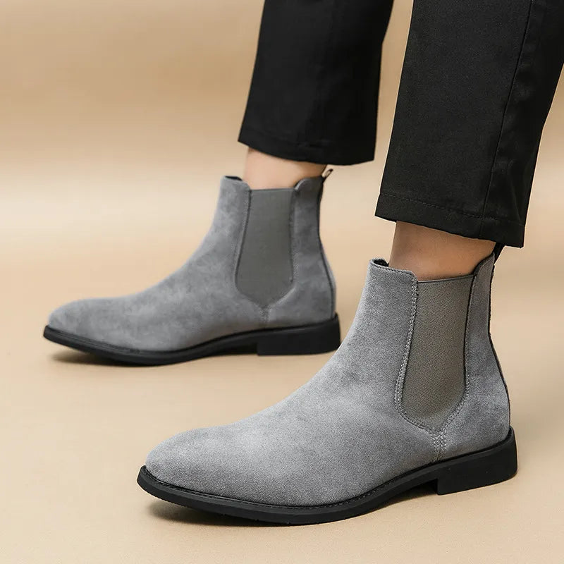 Brock | Men’s British Style Pointed Leather Chelsea Boots
