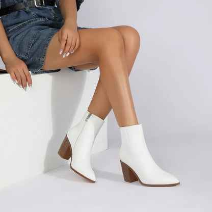 Sofia | Women’s High-Heel Side-Zip Chunky Martin Boots – Stylish & Trendy