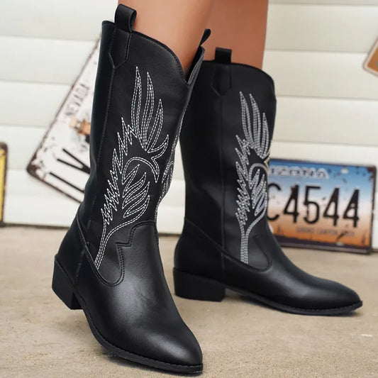 Sarah | Women’s Summer Retro Pointed Toe Mid-Calf Boots