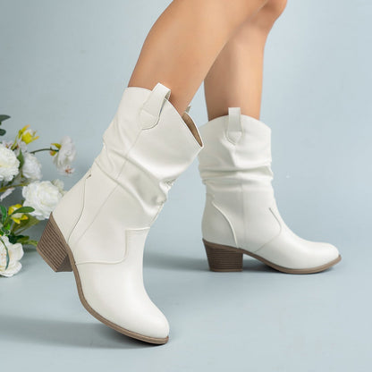 Samantha | Women's Winter Cowboy-Inspired Heeled Boots