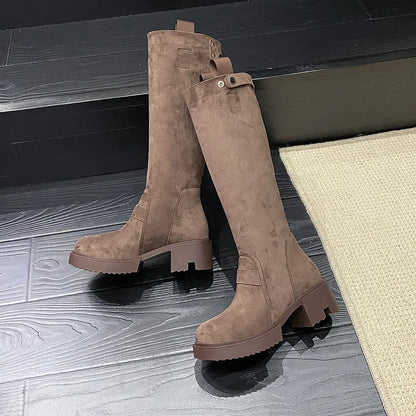 Natalia | Chunky Heel Platform Long Boots