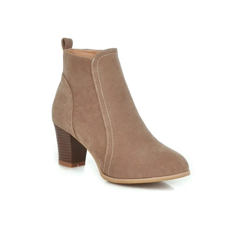 Elena | Short Martin Boots with Thick Heel