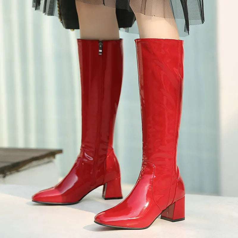 Madison | Patent Leather Women's Knee-High Boots