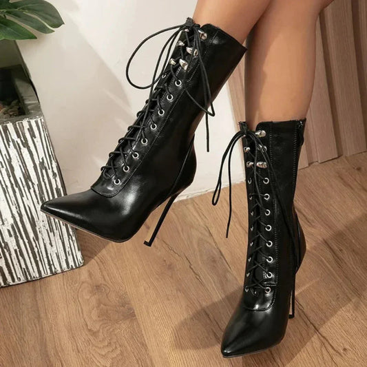 Daisy | Women’s Lace-Up Stiletto Heel Boots