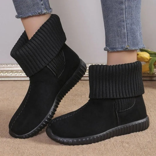 Daniela |Flat Knit Winter Ankle Boots for Women