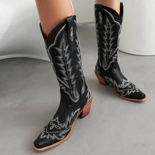 April | Women’s Summer Embroidered Knee-High Boots