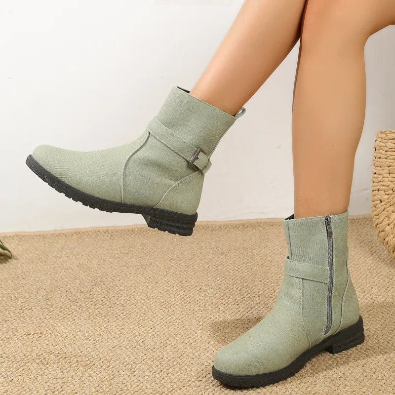 Brandy | Women’s Floral Ankle Boots – Summer Retro