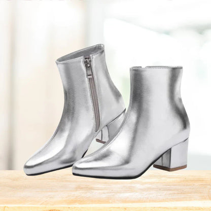 Madison | Women’s Metallic Winter Zip-Up Ankle Boots