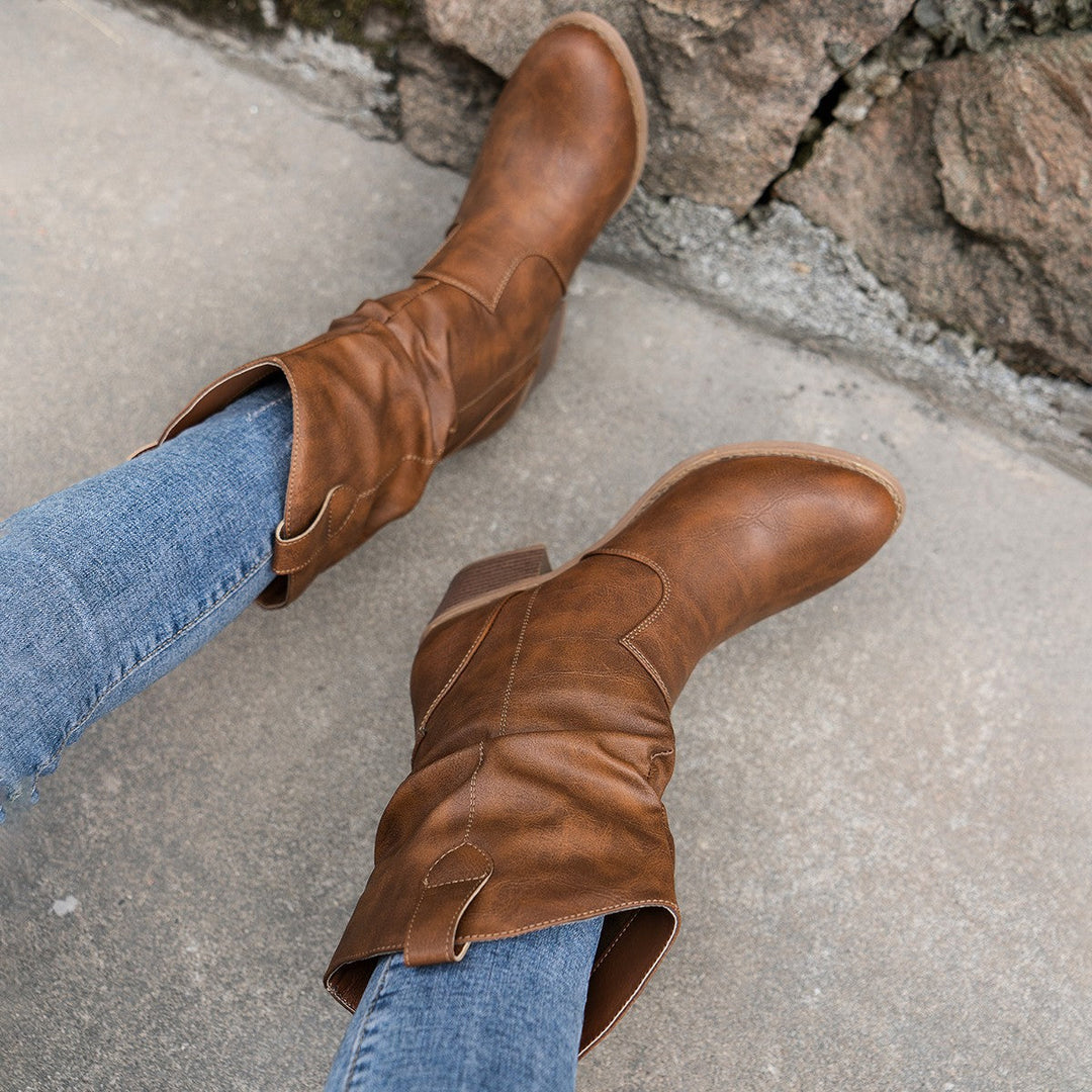Samantha | Women's Winter Cowboy-Inspired Heeled Boots