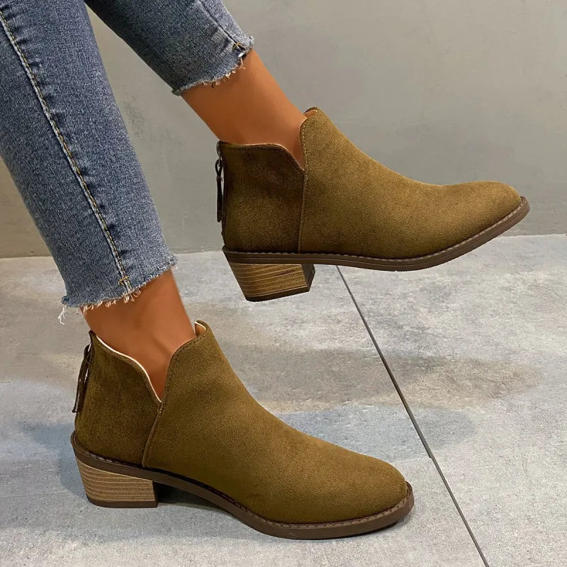 Ivy | Women’s Pointed Ankle Boots – Fashion Plus Size Martin Boots