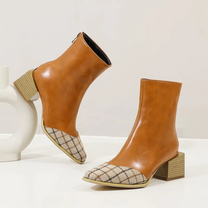Lucia | Plus Size Pointed Martin Ankle Boots for Women