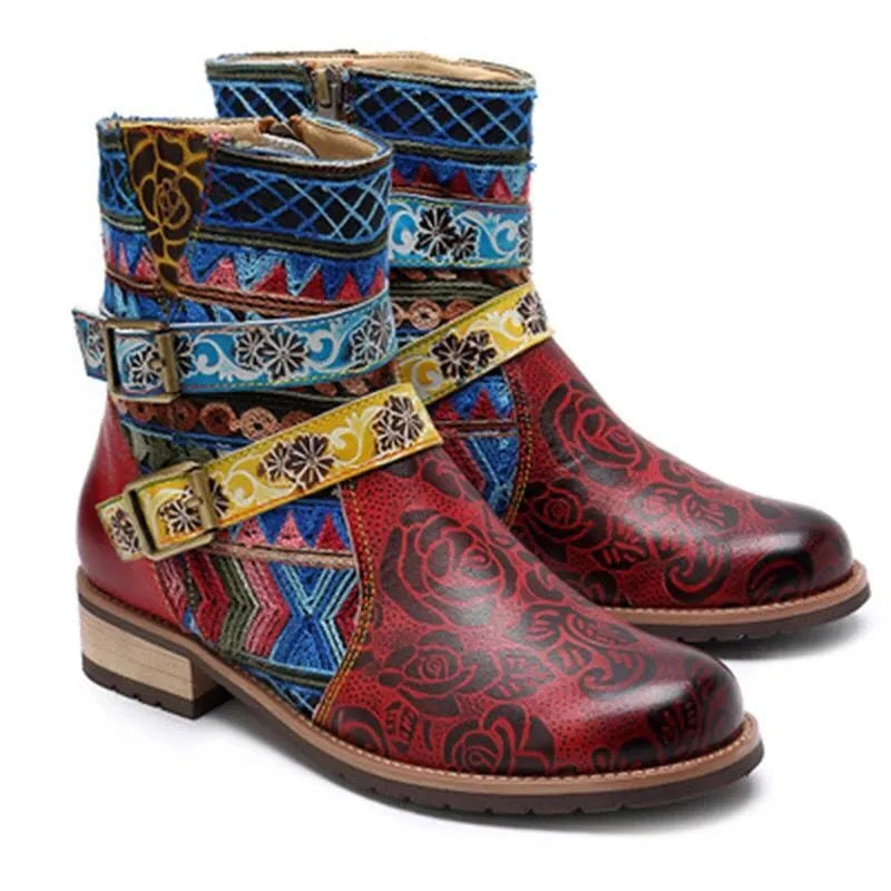 Eleanor | Women’s Belt Buckle Round-Toe Martin Boots