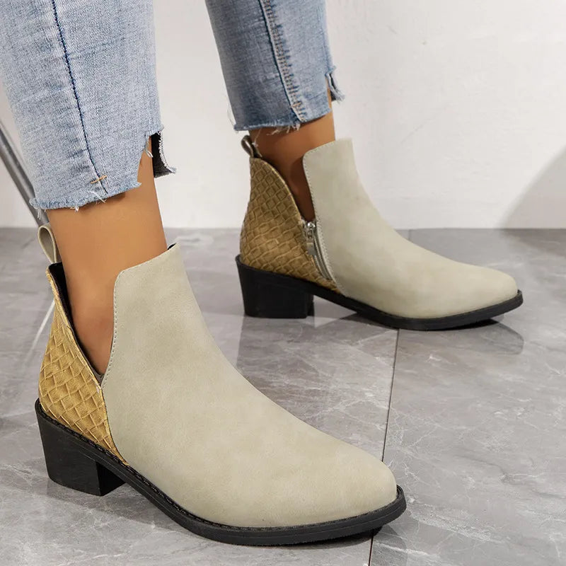 Crystal | Women’s Summer V-Cut Printed Ankle Boots