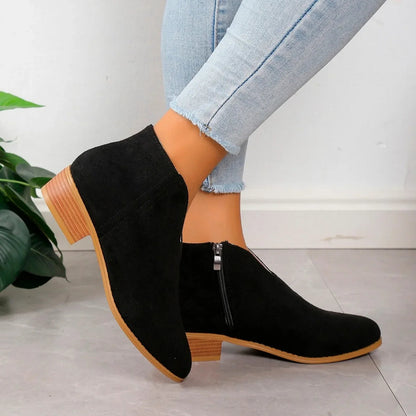 Camille | Women’s Leopard Print Ankle Boots with Zipper