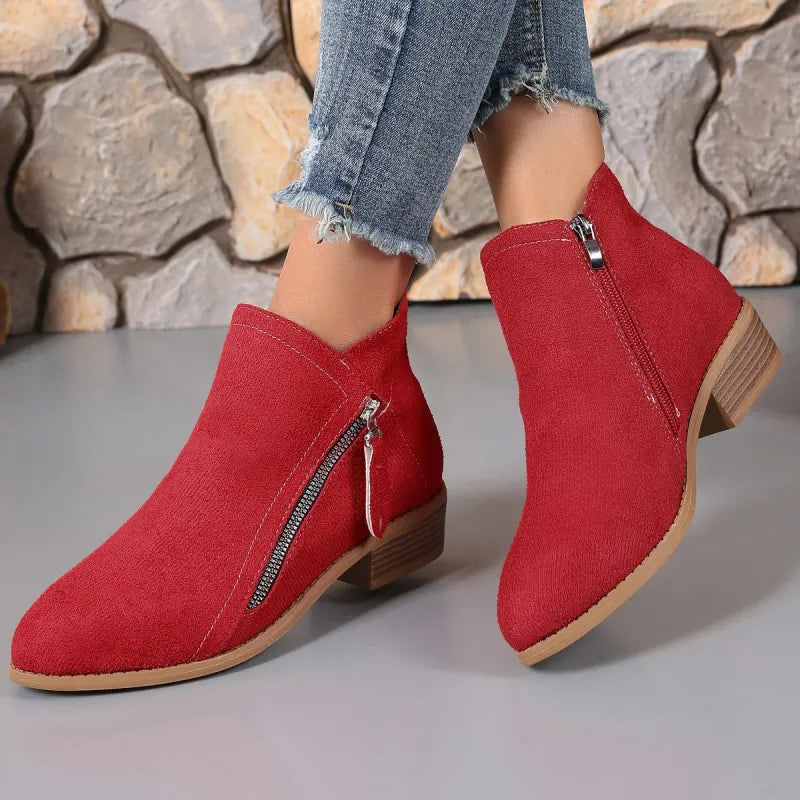 Helena | Women’s Casual Chunky Heel Martin Ankle Boots