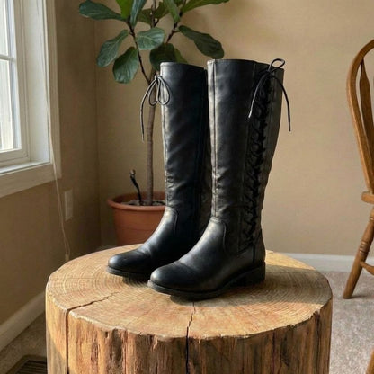 Michelle | Women’s Knee High Boots With Lace Up