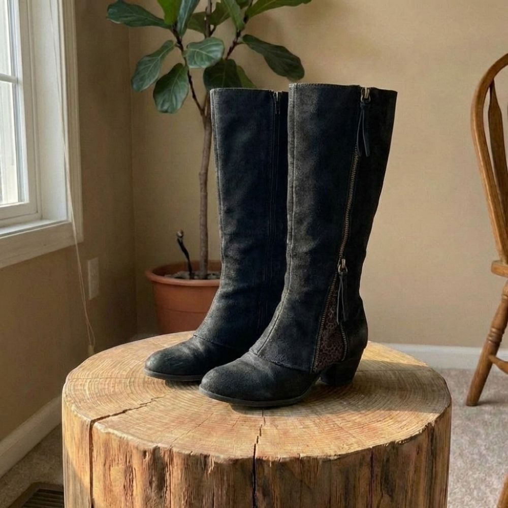 Bella | Women's Knee High Boots With Lace Detail