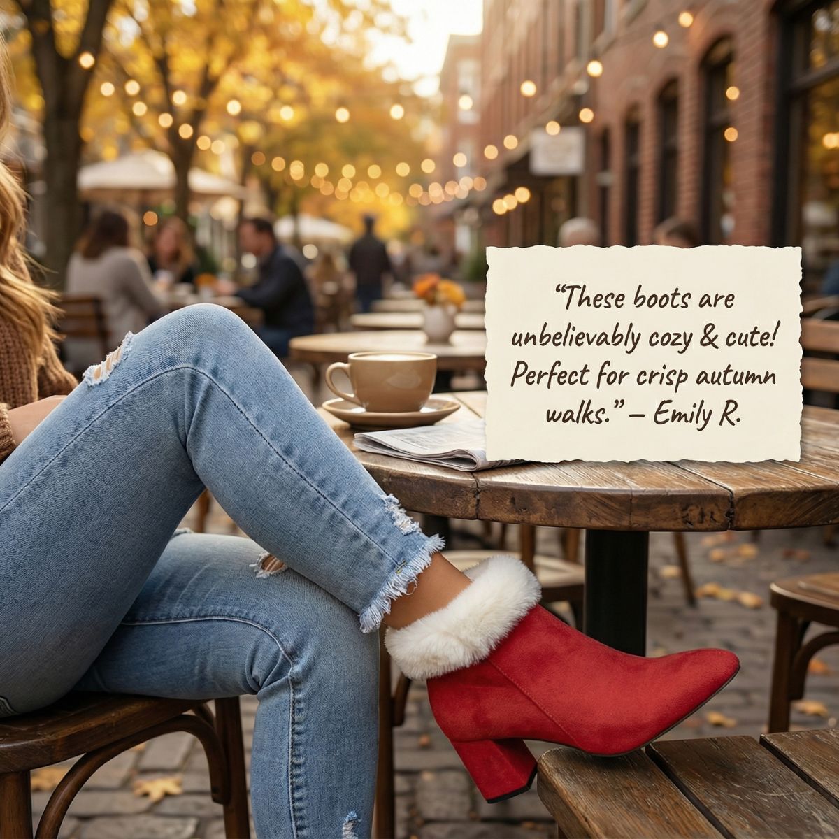 Mia | Women’s winter Plaid Plush Ankle Boots