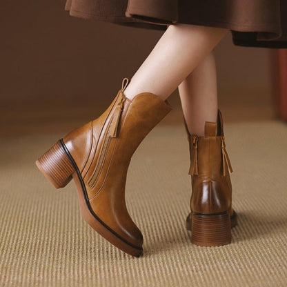 Selene | Leather Ankle Boots