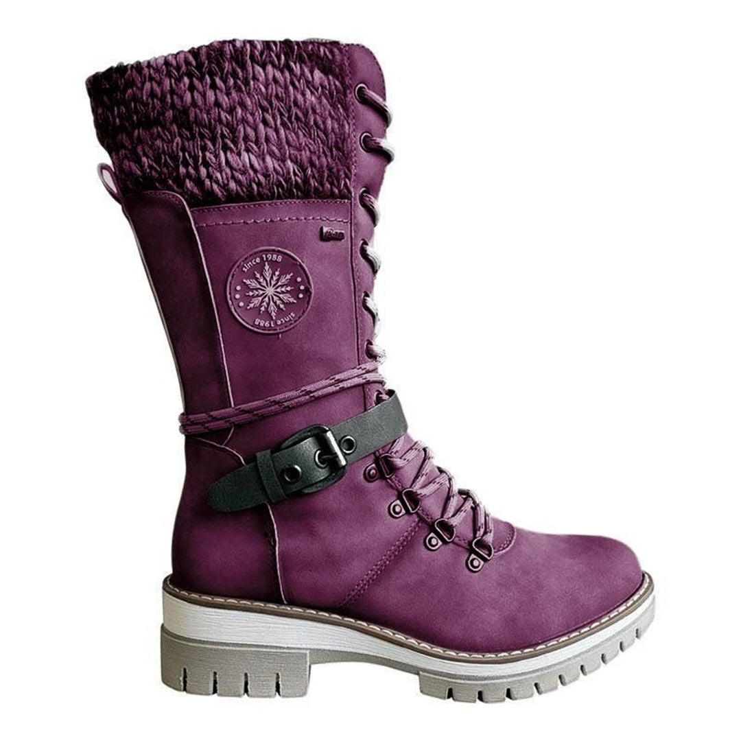 Brooklyn | Women’s Lace-Up Winter Boots with Knit Cuff