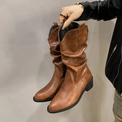 Kaitlyn | Women’s Leather Knee-High Boots with Heels