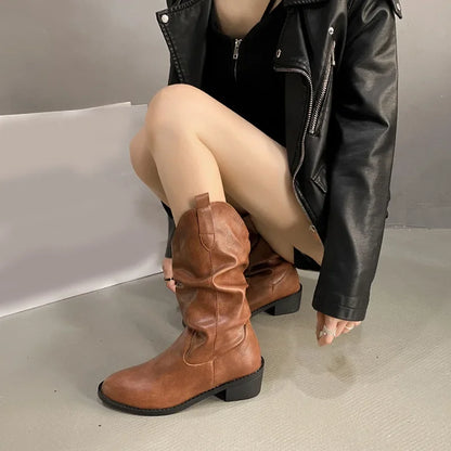Kaitlyn | Women’s Leather Knee-High Boots with Heels