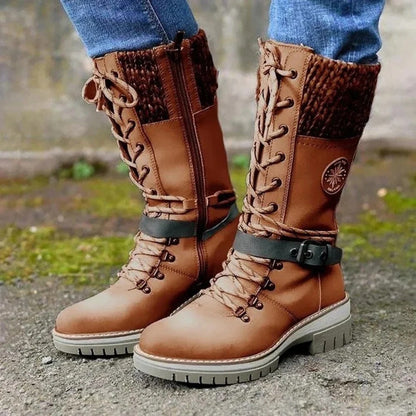 Brooklyn | Women’s Lace-Up Winter Boots with Knit Cuff