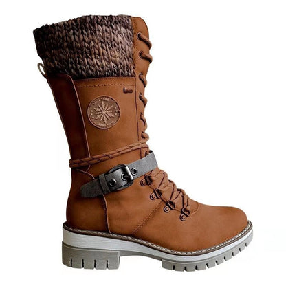 Brooklyn | Women’s Lace-Up Winter Boots with Knit Cuff