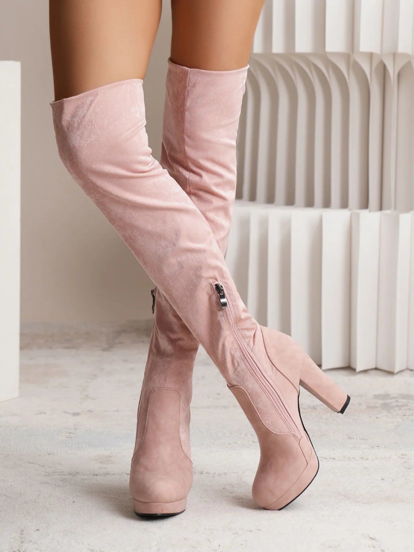 Claire | Women’s Over-the-Knee Suede High-Heel Boots