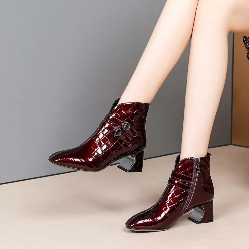Sylvia | Women’s High Heel Print Ankle Boots