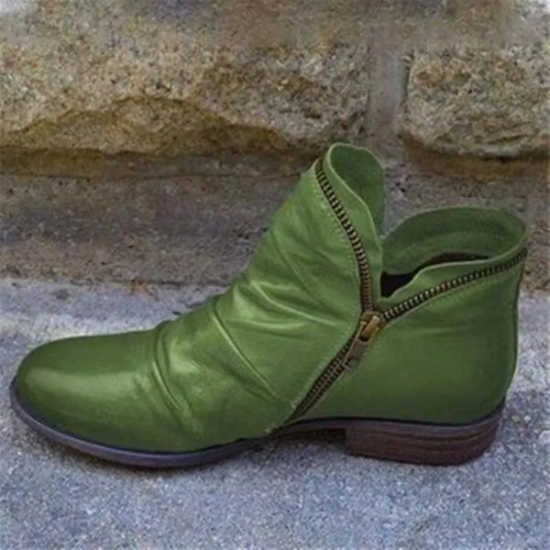Althea | Women’s Dual Zipper Chunky Ankle Boots