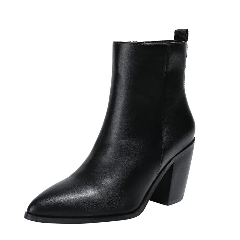 Sofia | Women’s High-Heel Side-Zip Chunky Martin Boots – Stylish & Trendy