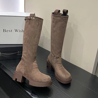 Natalia | Chunky Heel Platform Long Boots