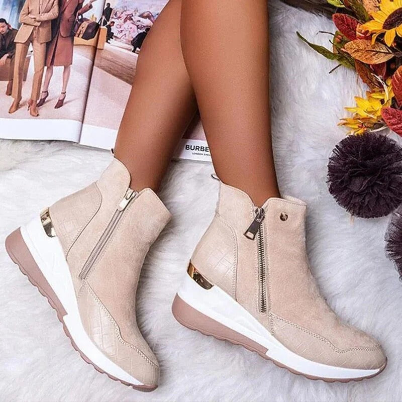 Kylie | Stylish Winter Zip-Up Ankle Boots