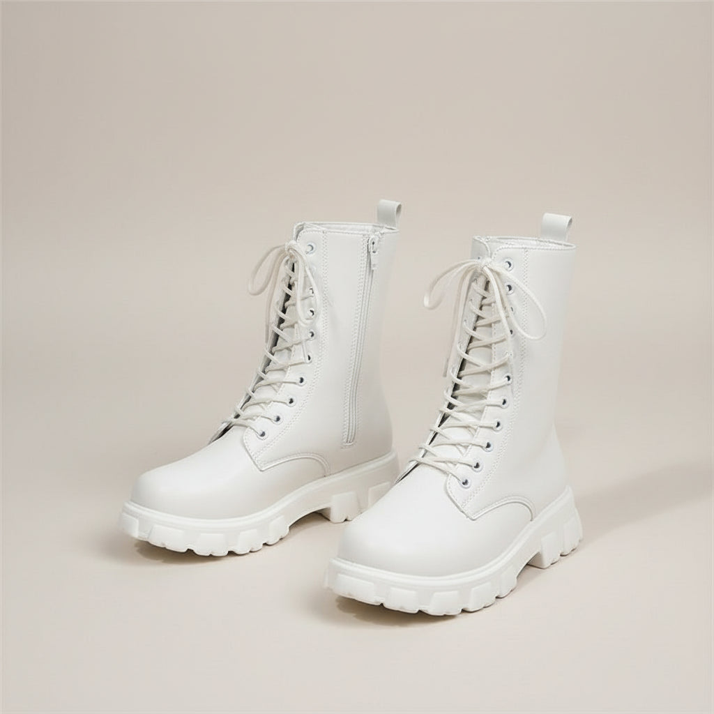 Lace-Up Platform Boots for Women