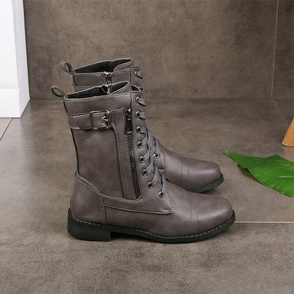 Rebecca | Women's Side-Zip Combat Boots